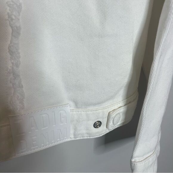 $398 Zadig & Voltaire Kaely Frayed Denim New Large - Picture 14 of 14